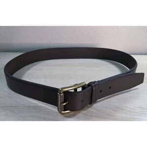 Coach Brown Leather Belt Brass Roller Buckle Size L/XL Made In USA 36–40